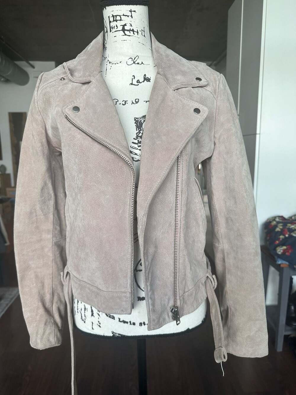 🏍️⚡️Current Air Los Angeles Genuine Suede Leather Moto Jacket M